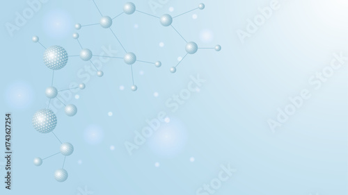 Structure molecule and communication. Dna, atom, neurons. Scientific concept for your design. Connected lines with dots. Medical, technology, chemistry, science background. illustration