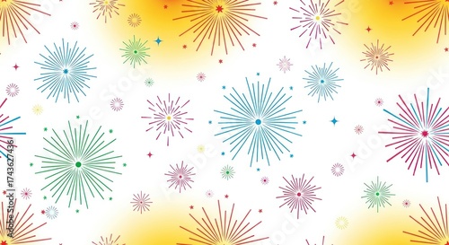 Colorful explosion festive background, perfect for celebrations and cheerful designs, radiating