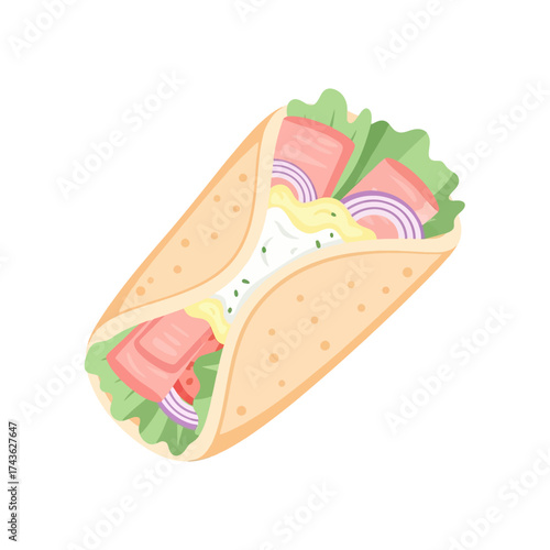Delicious Wrap with Fresh Ingredients - A Culinary Delight.
