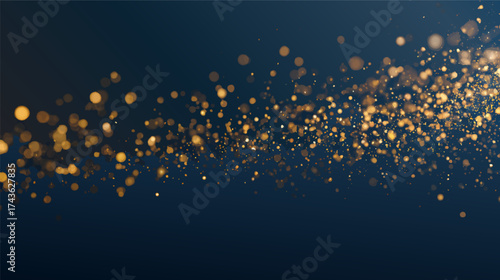 A beautiful abstract background featuring golden and blue bokeh lights, creating a festive and magical atmosphere