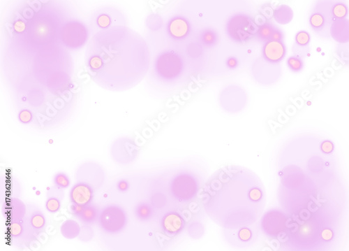 Vibrant purple glowing bokeh lights with neon gradients, soft blur, and dynamic energy flow on transparent background.