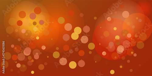Autumn theme bokeh lights for creative seasonal graphic design. Fall season blurred background. Vibrant color gradient. Vector illustration.