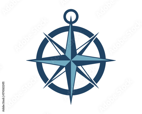 Marine Nautical Compass Rose Logo Design for Navigation and Exploration