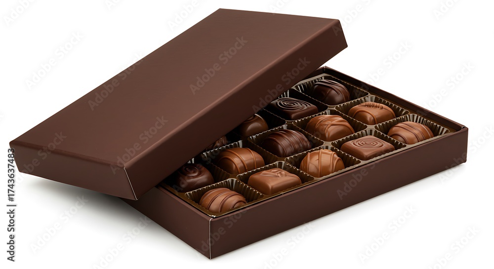 Obraz premium Assorted Chocolates in Brown Box