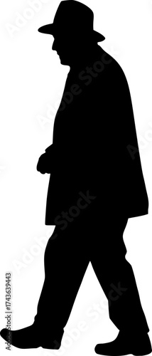 Design of senior man walking