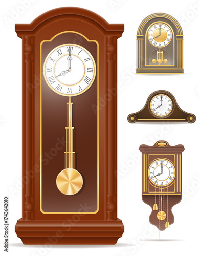 lots of different home big set of much objects retro old vintage items cartoon stock vector illustration isolated on white background