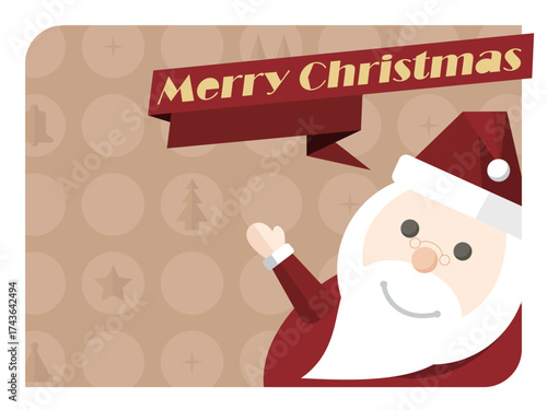 Cute round graphic A001 Santa Claus say merry christmas Show Christmas greetings vector illustration graphic EPS 10
