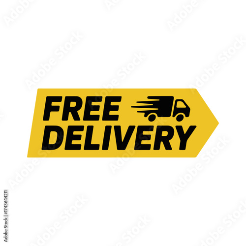 free delivery truck label design