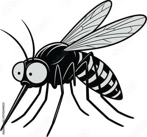 Cartoon mosquito vector illustration insect pest control art
