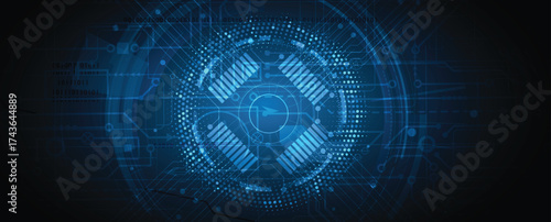 Abstract circuit technology advanced digital ecosystem of interconnected smart nodes