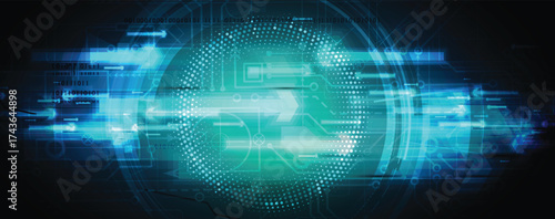 Abstract circuit technology advanced digital ecosystem of interconnected smart nodes
