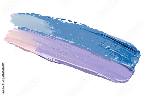 Blue purple pink paint strokes blend design element on transparent background for cosmetic packaging and label design and web banners and social media assets..