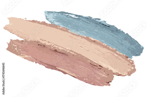 Three pastel color strokes blending into gradient on transparent background for beauty templates, fashion graphics, or modern design elements in creative projects