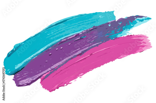 Blue and pink contrasting paint strokes form dynamic swirl on transparent background for vibrant packaging labels and web banners and for packaging label design for packaging and label design