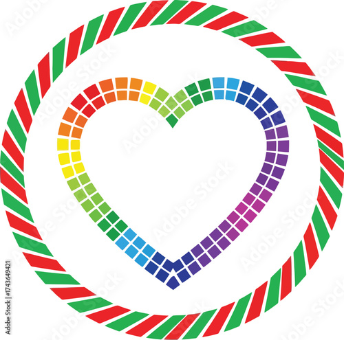 Rainbow heart vector illustration love pride lgbtq design aditable