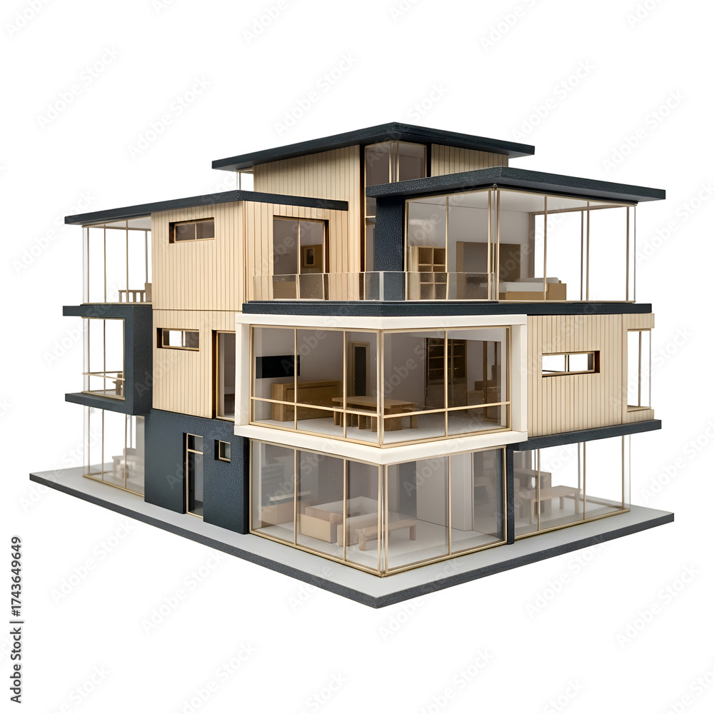 custom made wallpaper toronto digitalArchitecture Model Showcases Modern Home Design with Glass Windows and Interior Details