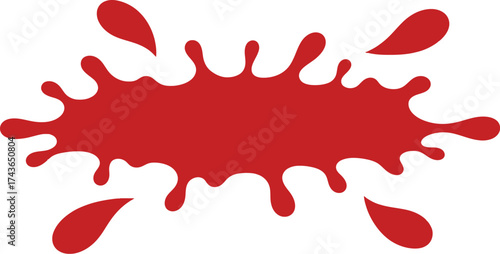 Red paint splash vector illustration isolated on white background aditable