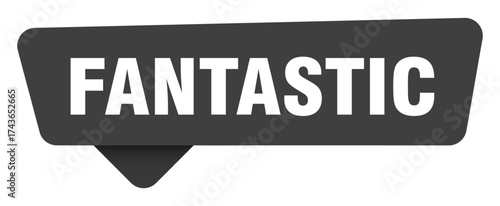 fantastic black sign isolated on transpatent background. fantastic sticker
