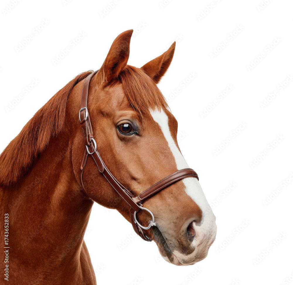Obraz premium Majestic horse portrait stable animal isolated on transparent background