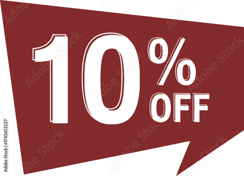 Bold 10% off discount tag for exciting sales and promotions