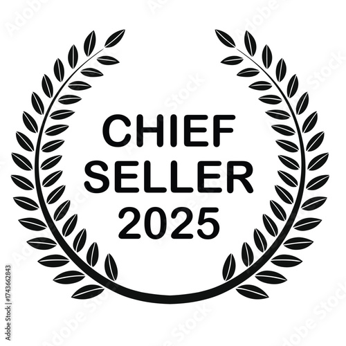 Chief seller 2025 laurel wreath award recognition emblem symbol badge logo