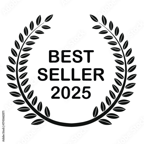 Award winning best seller 2025 laurel wreath achievement recognition symbol stamp