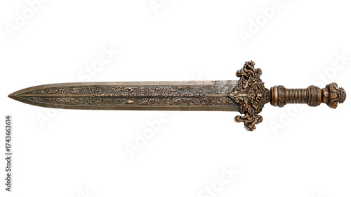 Han bronze weapon sword background isolated on a Transparent background, PNG file.