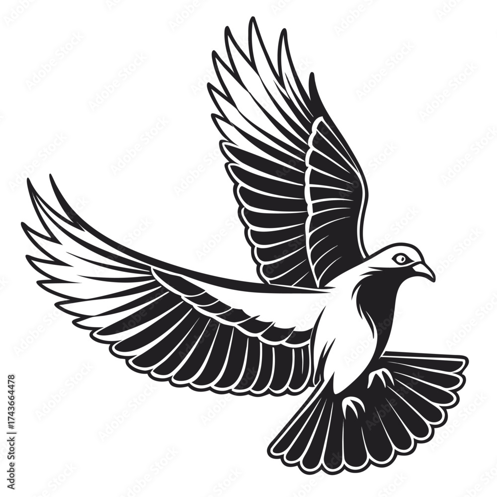 Obraz premium A graceful dove soars through the air