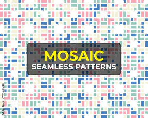 Decorative Islamic Geometric Tile Pattern with Arabesque Motif
