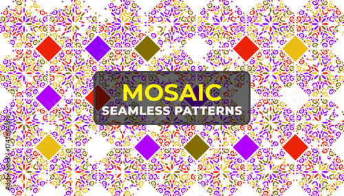 Vintage Moroccan Mosaic Design with Islamic Geometric Decoration