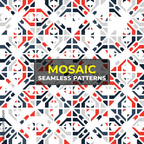 Decorative Islamic Geometric Tile Pattern with Arabesque Motif