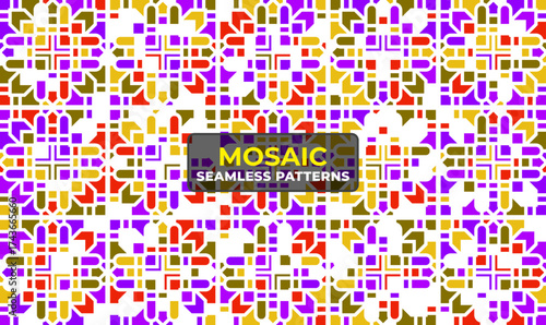 Arabesque Islamic Tile Pattern with Colorful Geometric Ornament