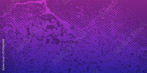 Abstract Purple Gradient with Textured Dotted and Jagged Shapes.