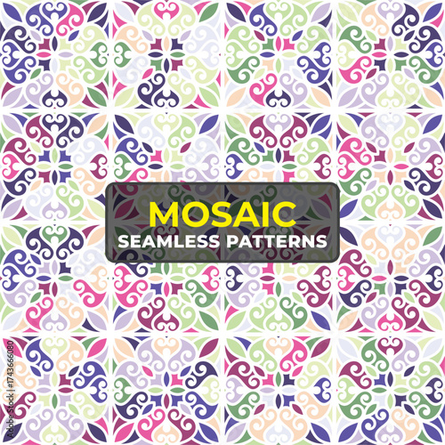 Modern Islamic Geometric Background with Mosaic Tile Texture