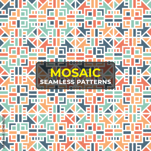 Modern Islamic Geometric Background with Mosaic Tile Texture