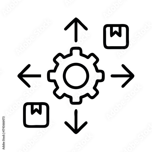 Centralized gear system orchestrating the distribution and flow of packages and goods