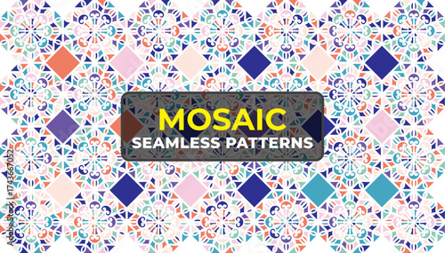 Vintage Moroccan Mosaic Design with Islamic Geometric Decoration
