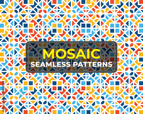 Vintage Moroccan Mosaic Design with Islamic Geometric Decoration