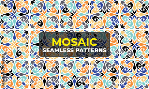 Classic Islamic Arabesque Pattern with Decorative Mosaic Design