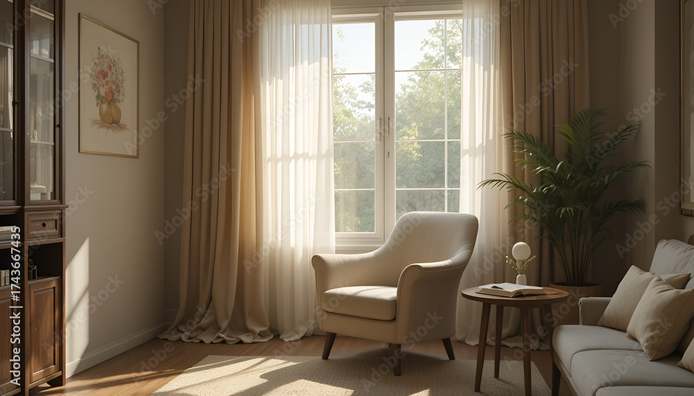 Fototapeta premium Cozy Reading Nook by the Window