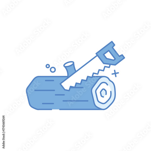 Wood Cutting Icon vector