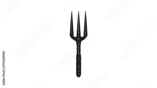 Elegant geometric fork design for modern culinary branding, perfect for restaurant menus or kitchenware promotions, clean minimalist style brings sophistication to food presentations