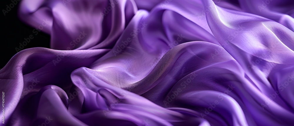 Obraz premium Purple silk fabric cloth ripple flow horizontal wallpaper.