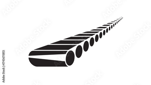 Modern conveyor belt illustration for industrial automation and production line concepts, demonstrating efficiency and movement in a streamlined design for innovative solutions