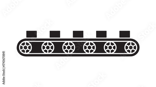 Streamline your workflow with this conveyor belt illustration, perfect for industrial automation, manufacturing processes, and efficient production lines, driving seamless operations and innovation