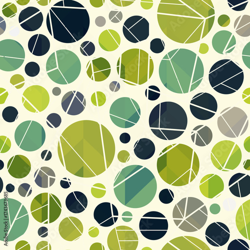 Green color circle seamless pattern
