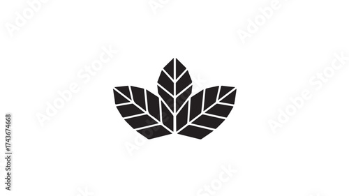 Sleek stylized leaf cluster for sustainable brand identity, perfect for modern organic product design or minimalist eco-conscious marketing, conveys natural elegance and sophisticated simplicity