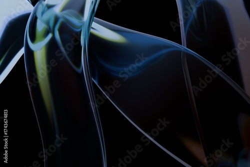 Canvas-taulu Abstract render glossy, intertwined fluid forms with captivating light reflectio