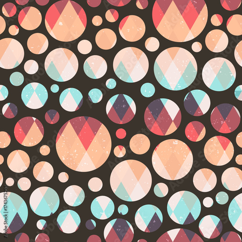 Vintage circles seamless pattern