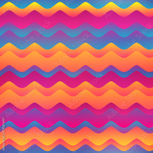 Rainbow waves seamless pattern
